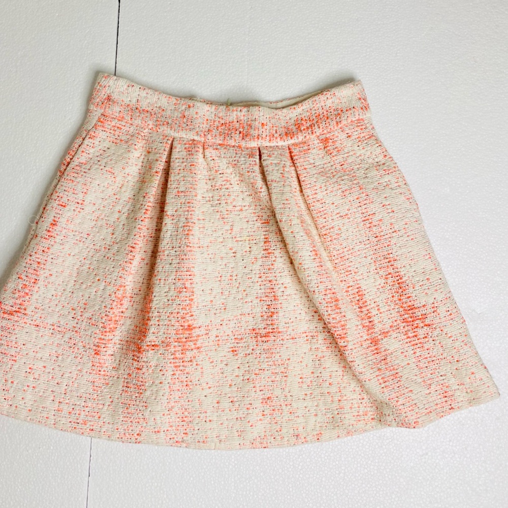 Zara Boucle Pink Tweed Skirt W/Pockets Size XS
